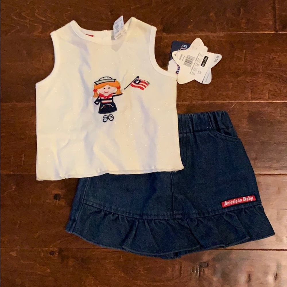 NWT. American baby tank and skort. 12 months
